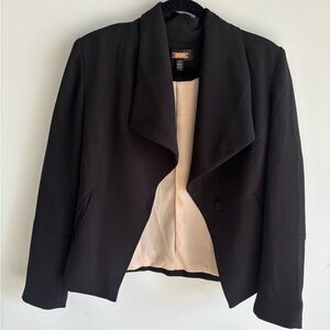 Anthropologie Draped Blazer Black Jacket‎ French Greylin Classic Size XS
